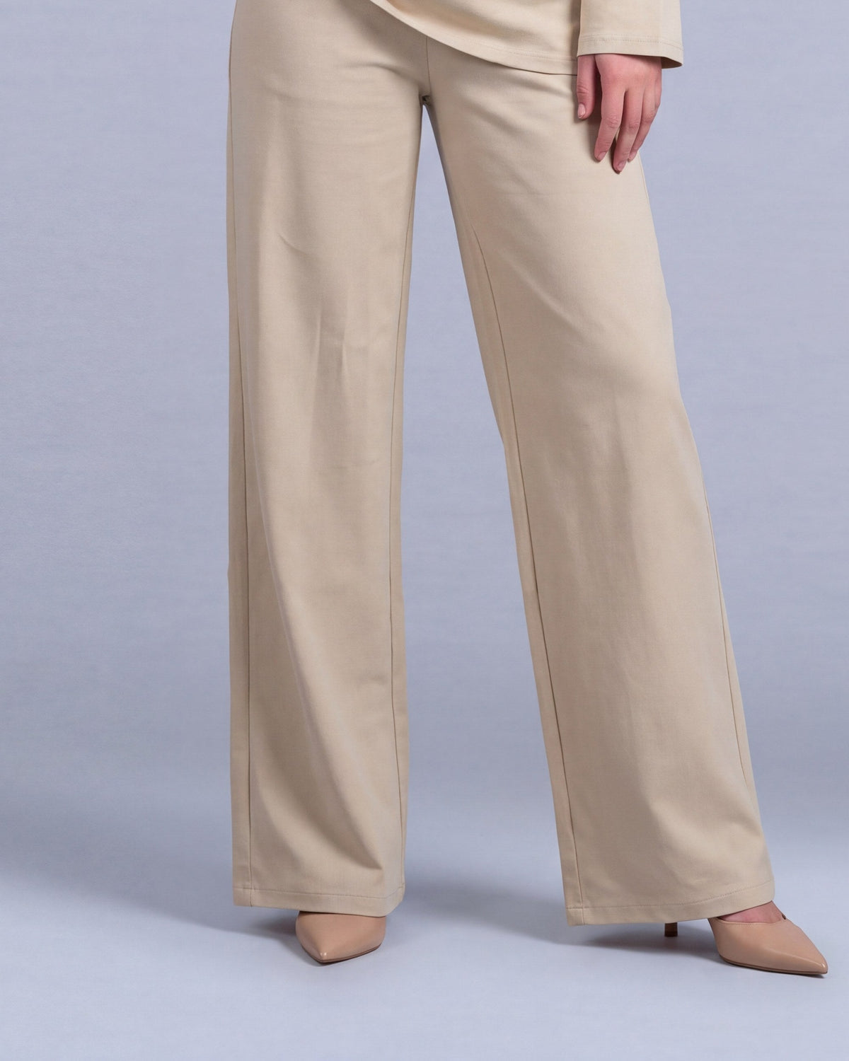 Ligne pants Labelnou : pantalon large femme, coloris beige
